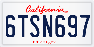 CA license plate 6TSN697