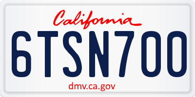 CA license plate 6TSN700