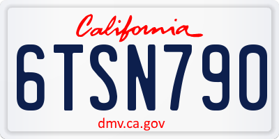 CA license plate 6TSN790