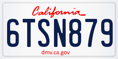 CA license plate 6TSN879