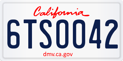 CA license plate 6TSO042