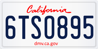 CA license plate 6TSO895