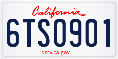 CA license plate 6TSO901
