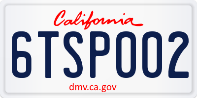 CA license plate 6TSP002