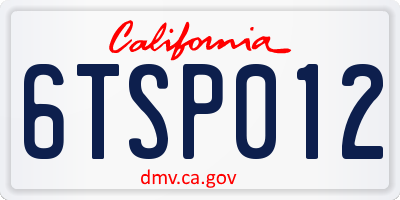 CA license plate 6TSP012