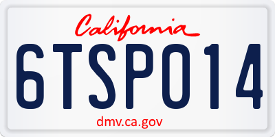 CA license plate 6TSP014