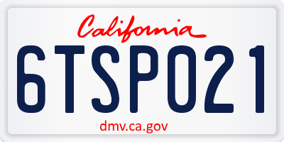 CA license plate 6TSP021