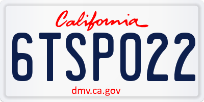 CA license plate 6TSP022