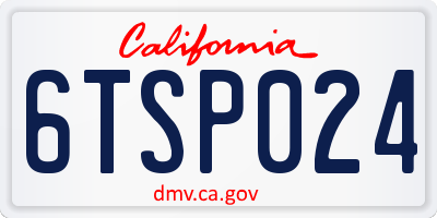 CA license plate 6TSP024