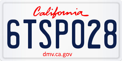 CA license plate 6TSP028