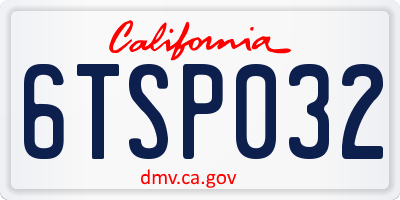 CA license plate 6TSP032