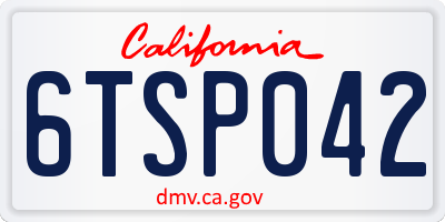 CA license plate 6TSP042