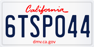 CA license plate 6TSP044