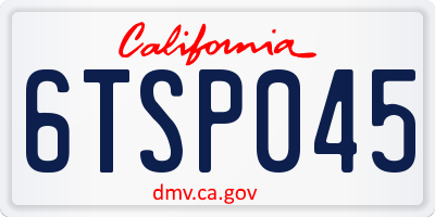 CA license plate 6TSP045