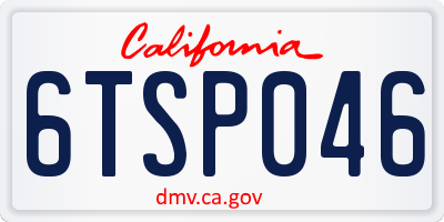 CA license plate 6TSP046