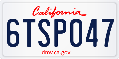 CA license plate 6TSP047