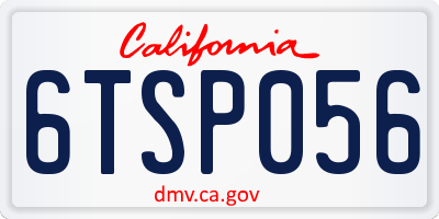 CA license plate 6TSP056
