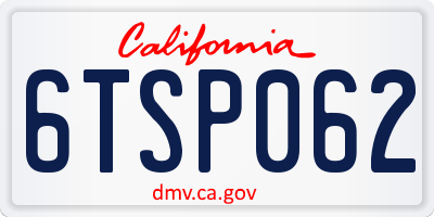 CA license plate 6TSP062
