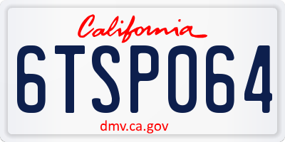 CA license plate 6TSP064