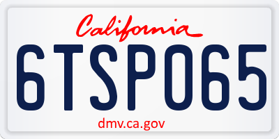CA license plate 6TSP065