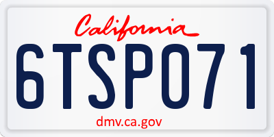 CA license plate 6TSP071