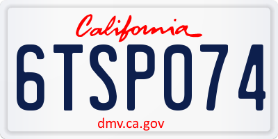 CA license plate 6TSP074