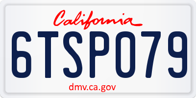 CA license plate 6TSP079