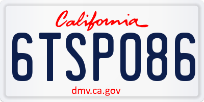 CA license plate 6TSP086