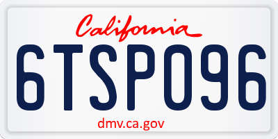 CA license plate 6TSP096