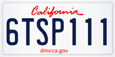 CA license plate 6TSP111