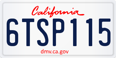 CA license plate 6TSP115