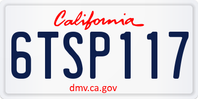 CA license plate 6TSP117