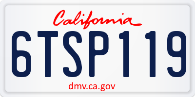 CA license plate 6TSP119