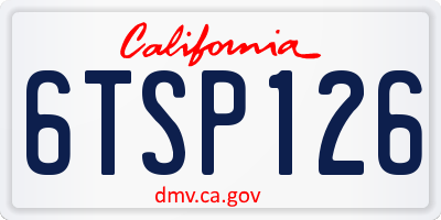 CA license plate 6TSP126