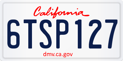 CA license plate 6TSP127