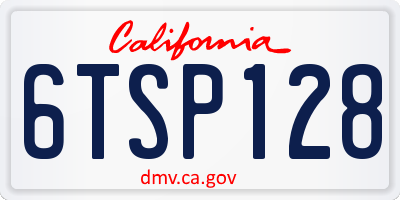 CA license plate 6TSP128
