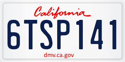 CA license plate 6TSP141