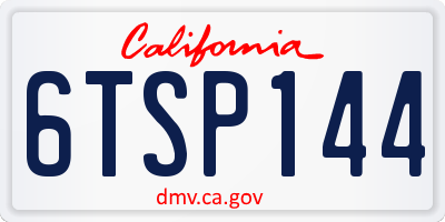 CA license plate 6TSP144