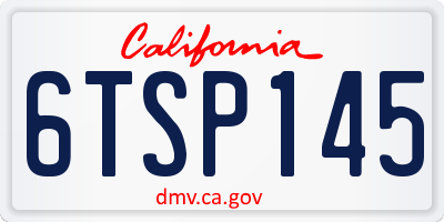 CA license plate 6TSP145