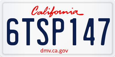 CA license plate 6TSP147