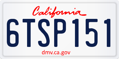 CA license plate 6TSP151