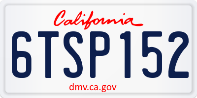 CA license plate 6TSP152