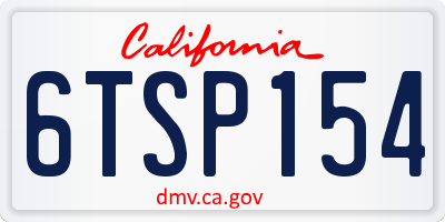 CA license plate 6TSP154