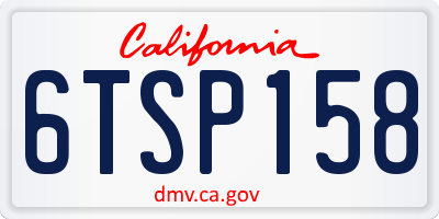 CA license plate 6TSP158