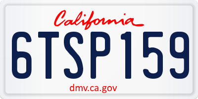CA license plate 6TSP159