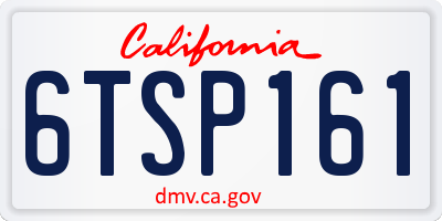 CA license plate 6TSP161