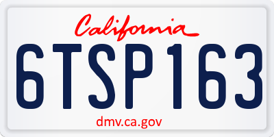 CA license plate 6TSP163