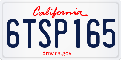 CA license plate 6TSP165