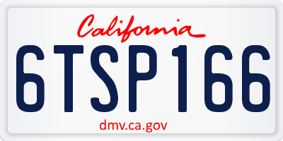 CA license plate 6TSP166