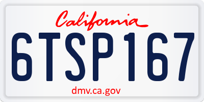 CA license plate 6TSP167